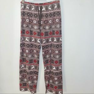 Pajamagram *CURRENT* fair isle Nordic gray knit pajama pants size Small